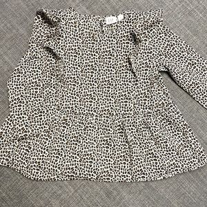 Gap kids small Leopard print peplum shirt ruffles